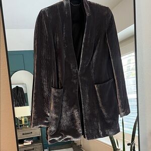 Elie Tahari Velvet Blazer in Rich Gray…. Worn Once